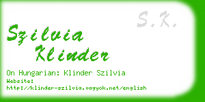 szilvia klinder business card